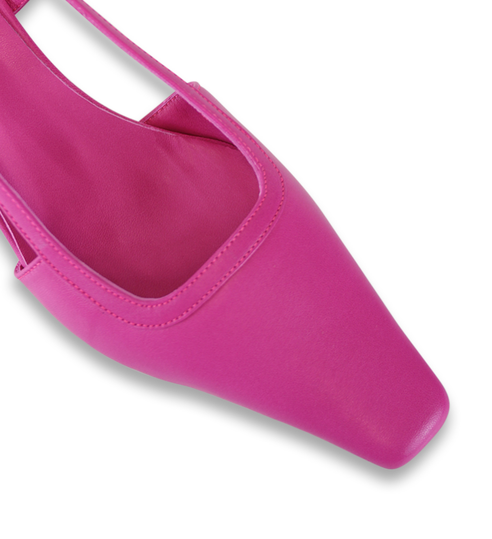 Elena 35 slingback stiletter, pink læder