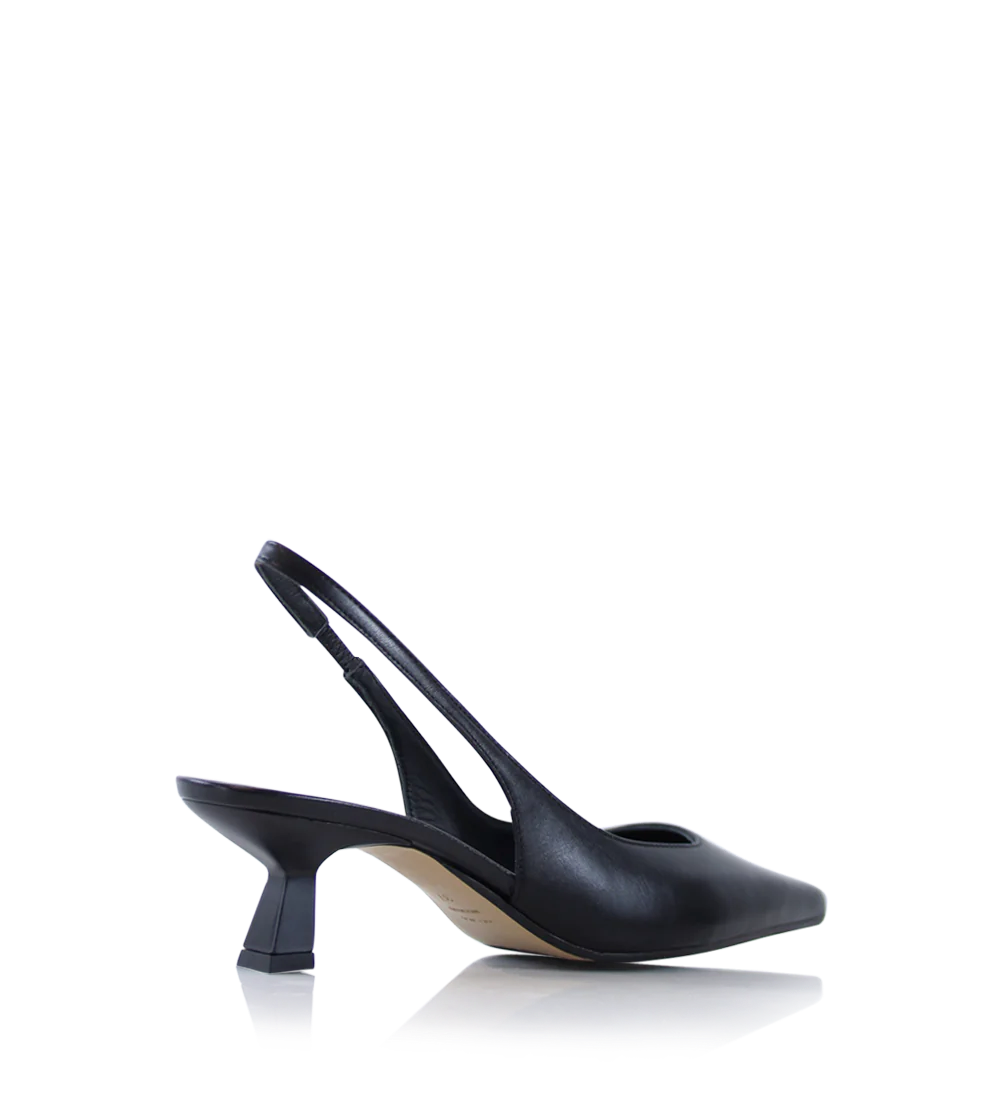 Elisa 50 slingback stilettos, black leather