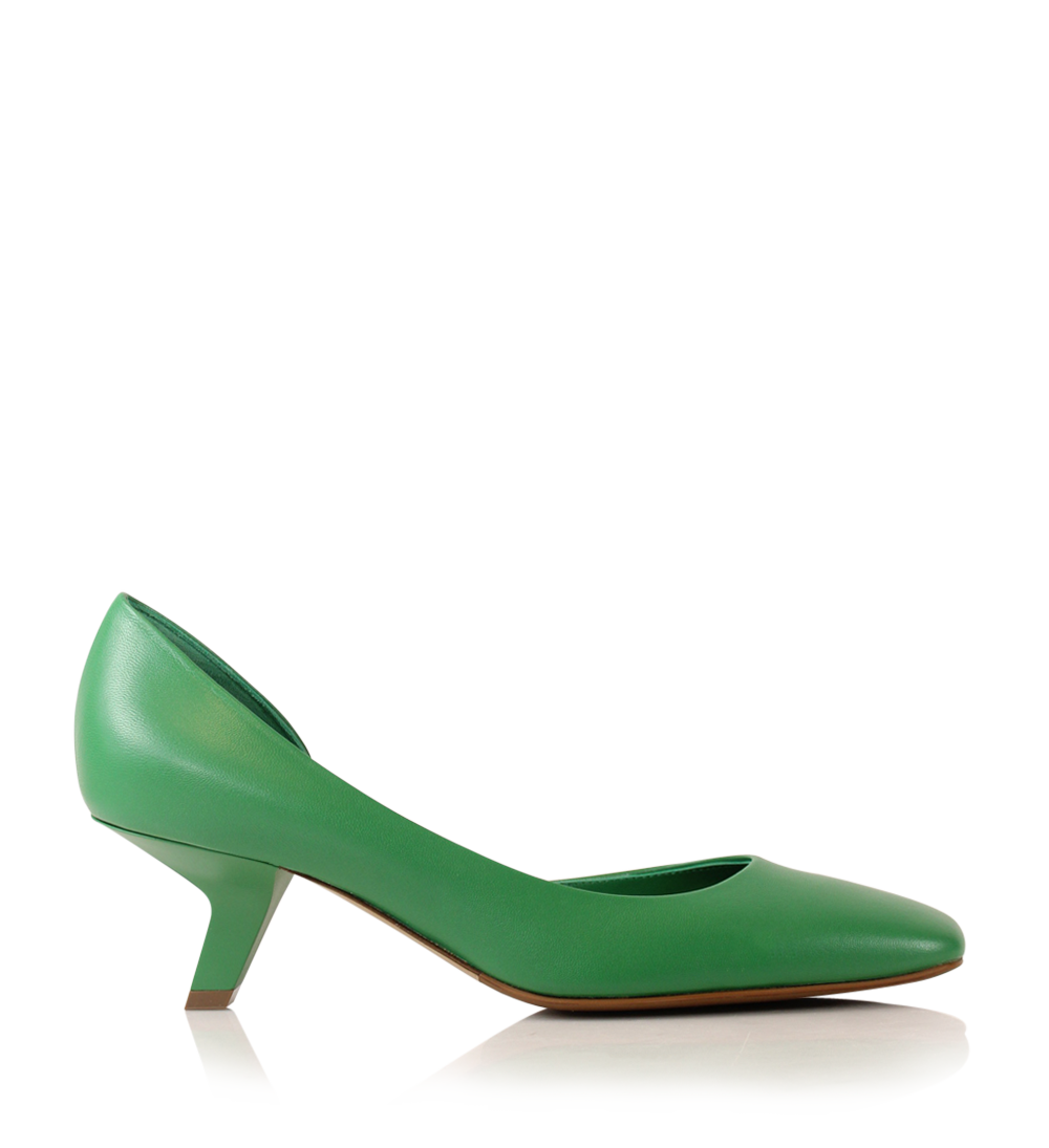 Ellen 55 pumps, green leather