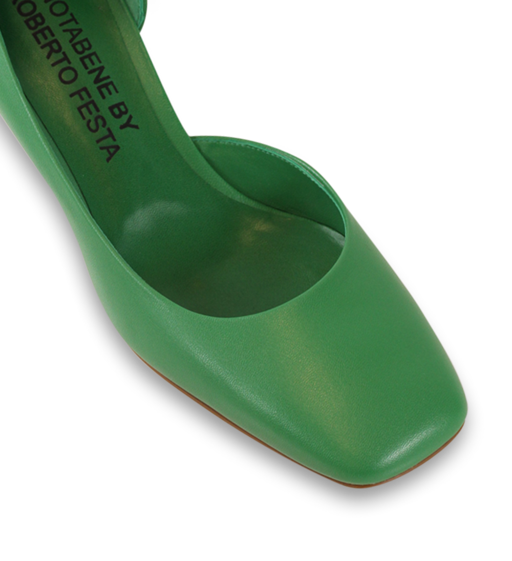 Ellen 55 pumps, green leather