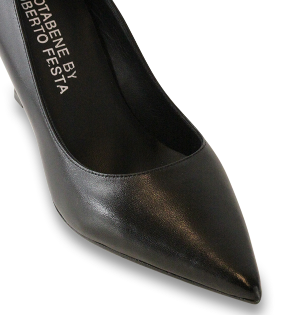 Emily 70 stiletter, sort læder