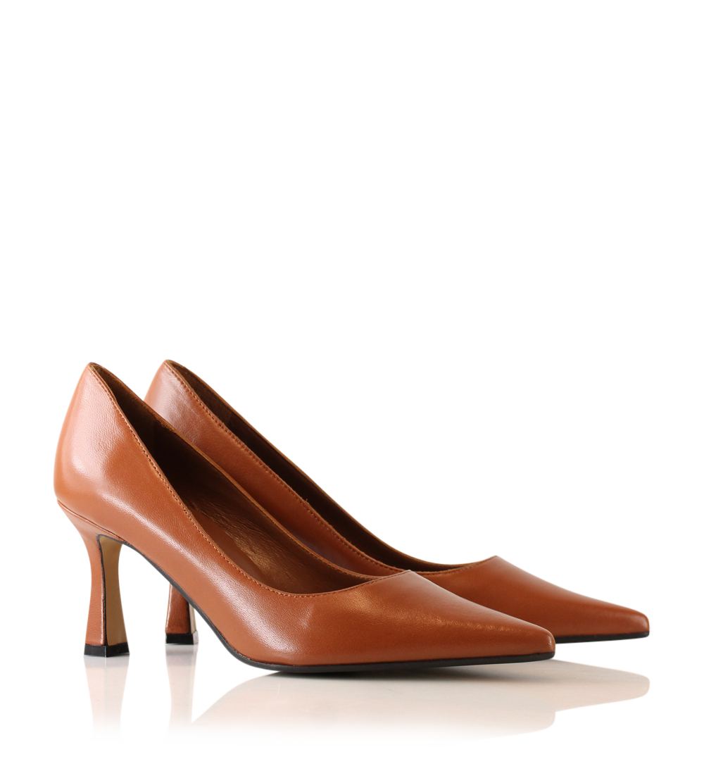 Emily 70 stilettos, tan leather