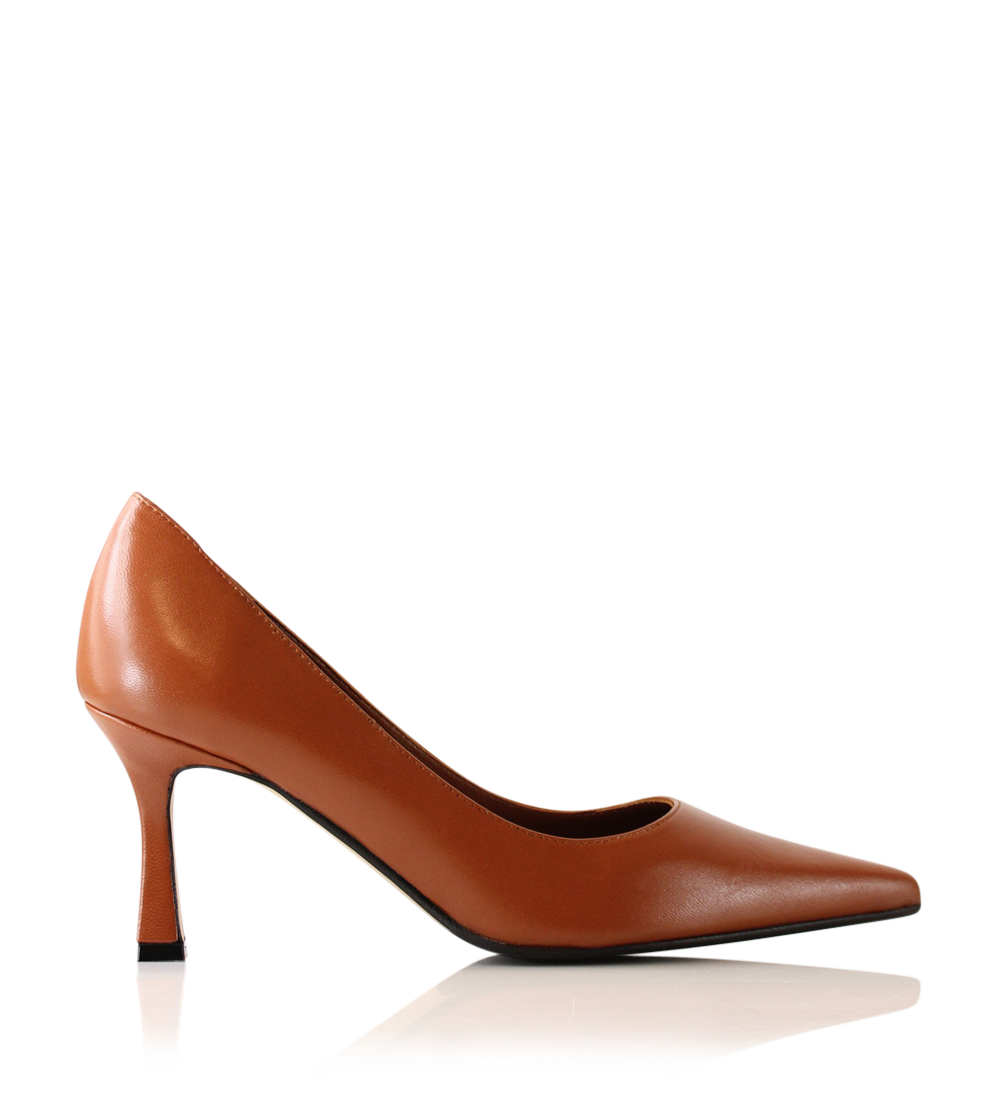 Emily 70 stilettos, tan leather