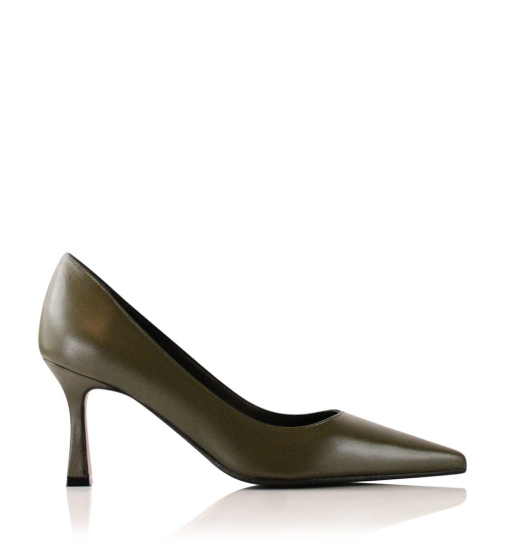 Emily 70 stilettos, olive leather