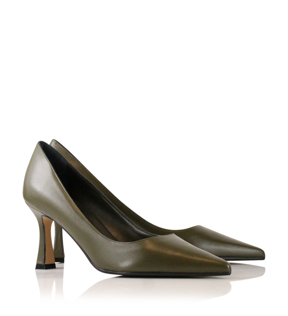 Emily 70 stilettos, olive leather