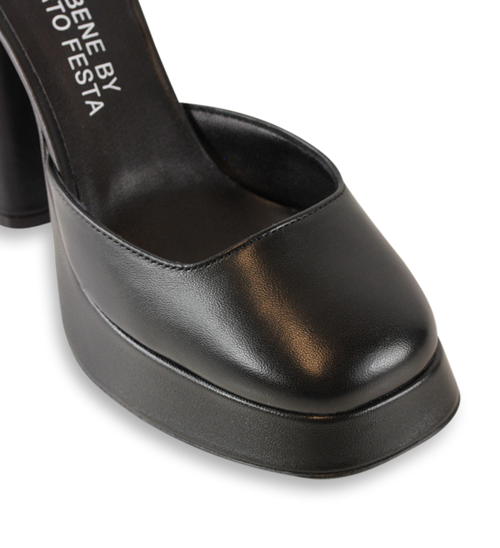 hedi 100 pumps, black leather
