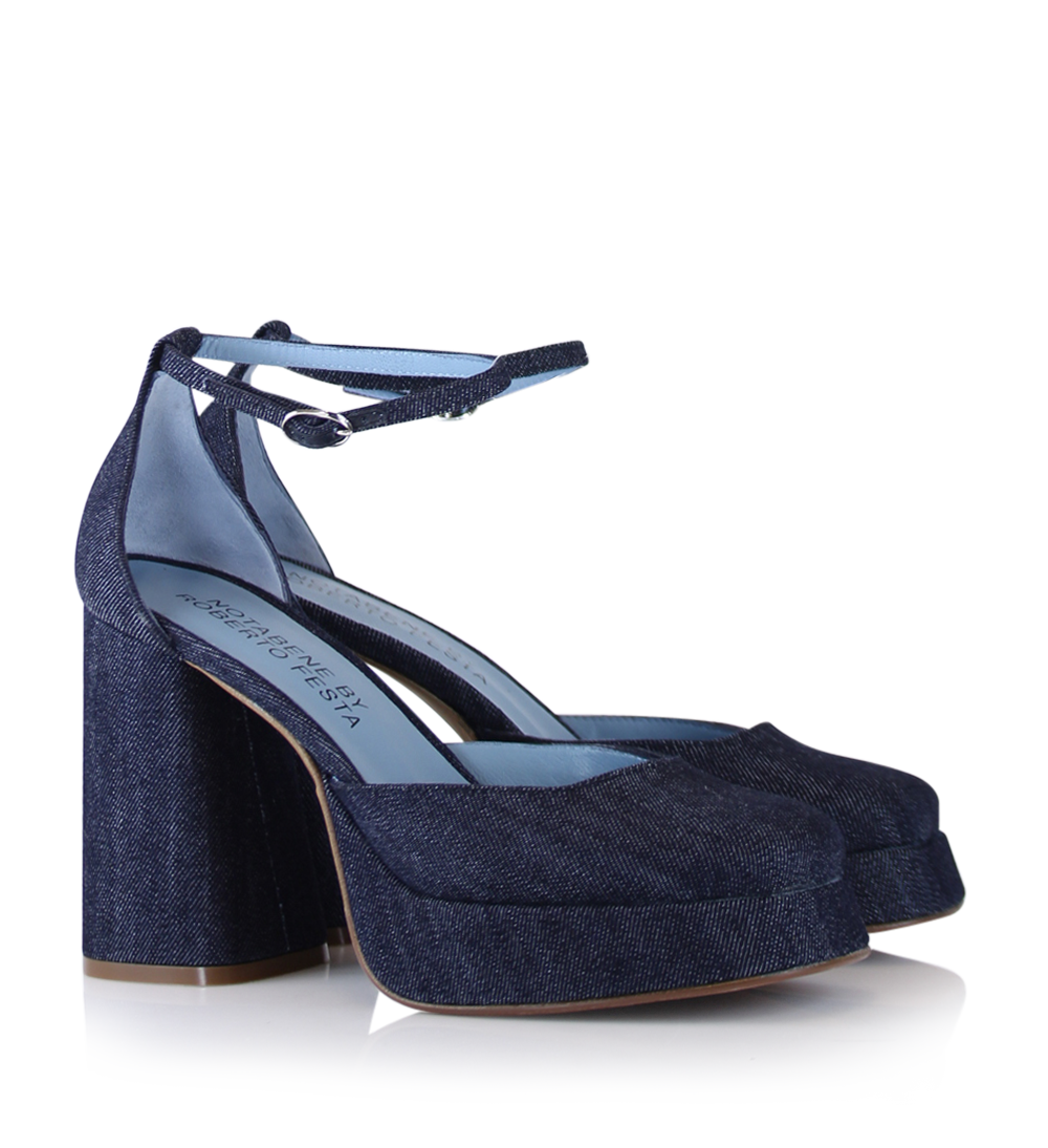 Hedi 100 pumps, denim