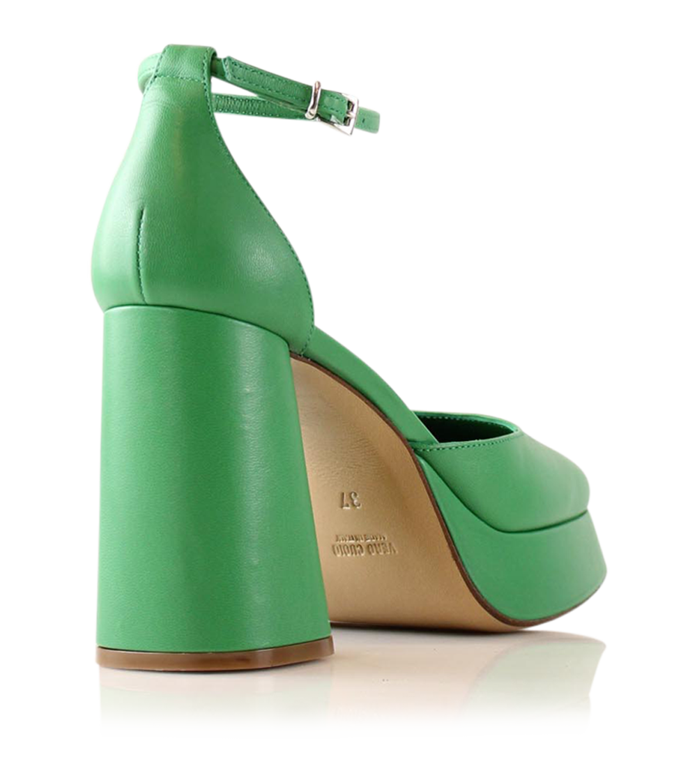 Hedi 100 pumps, green leather