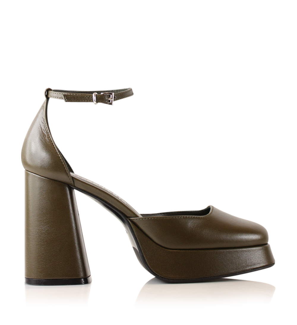 Hedi 100 pumps, olive leather