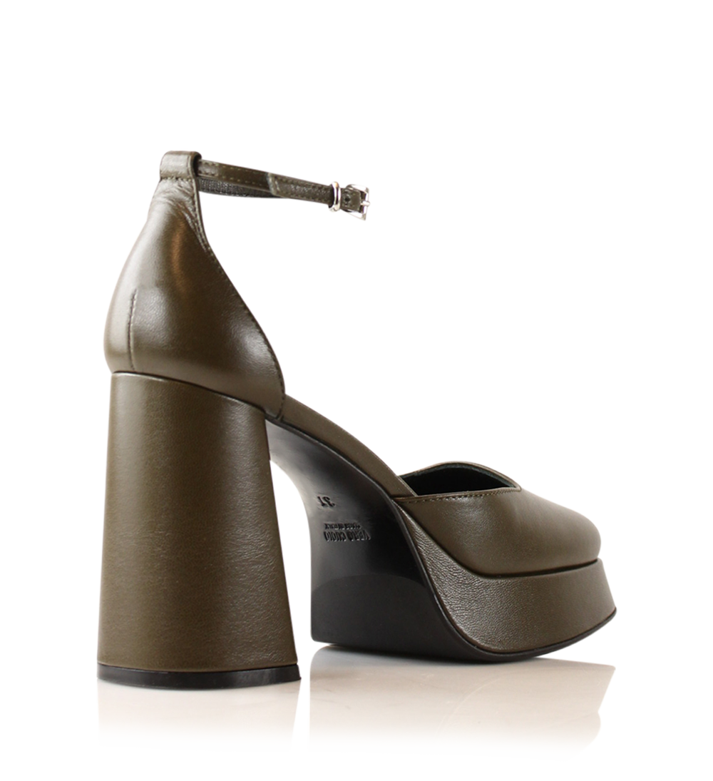 Hedi 100 pumps, olive leather