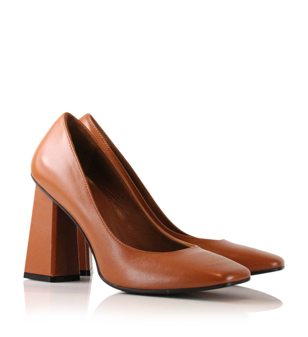 Line 90 stilettos, tan leather