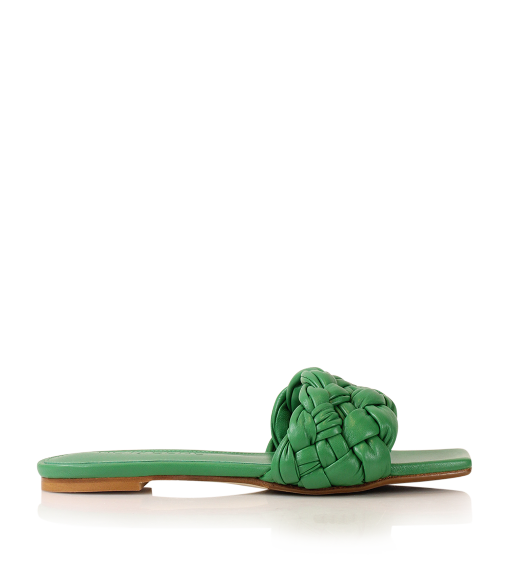 Liva sandals, green leather