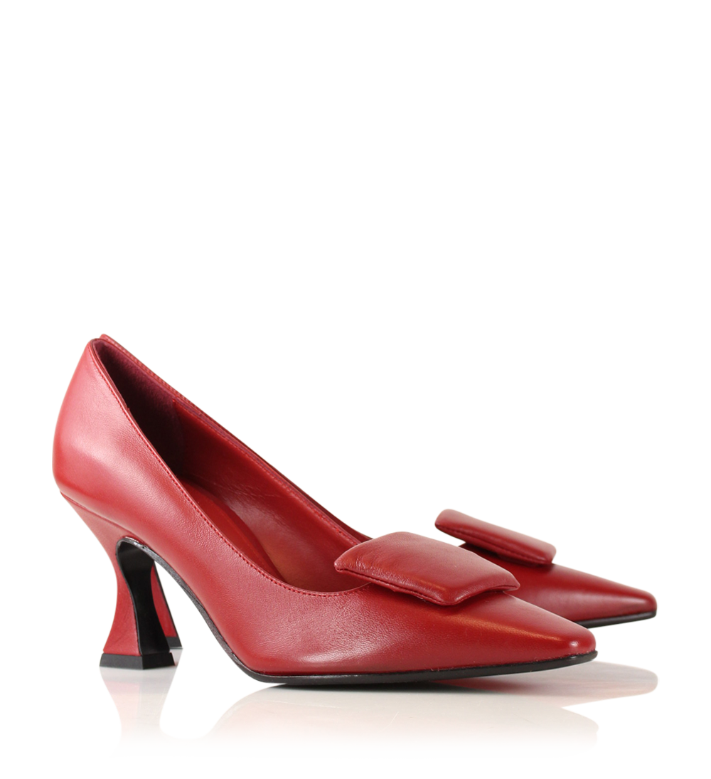 Pernille 70 stilettos, red leather