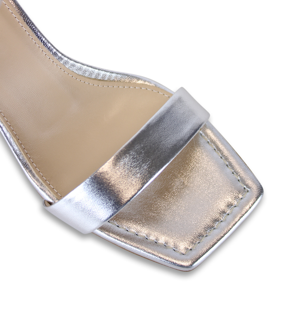 Rina 60 sandaler, sølv læder