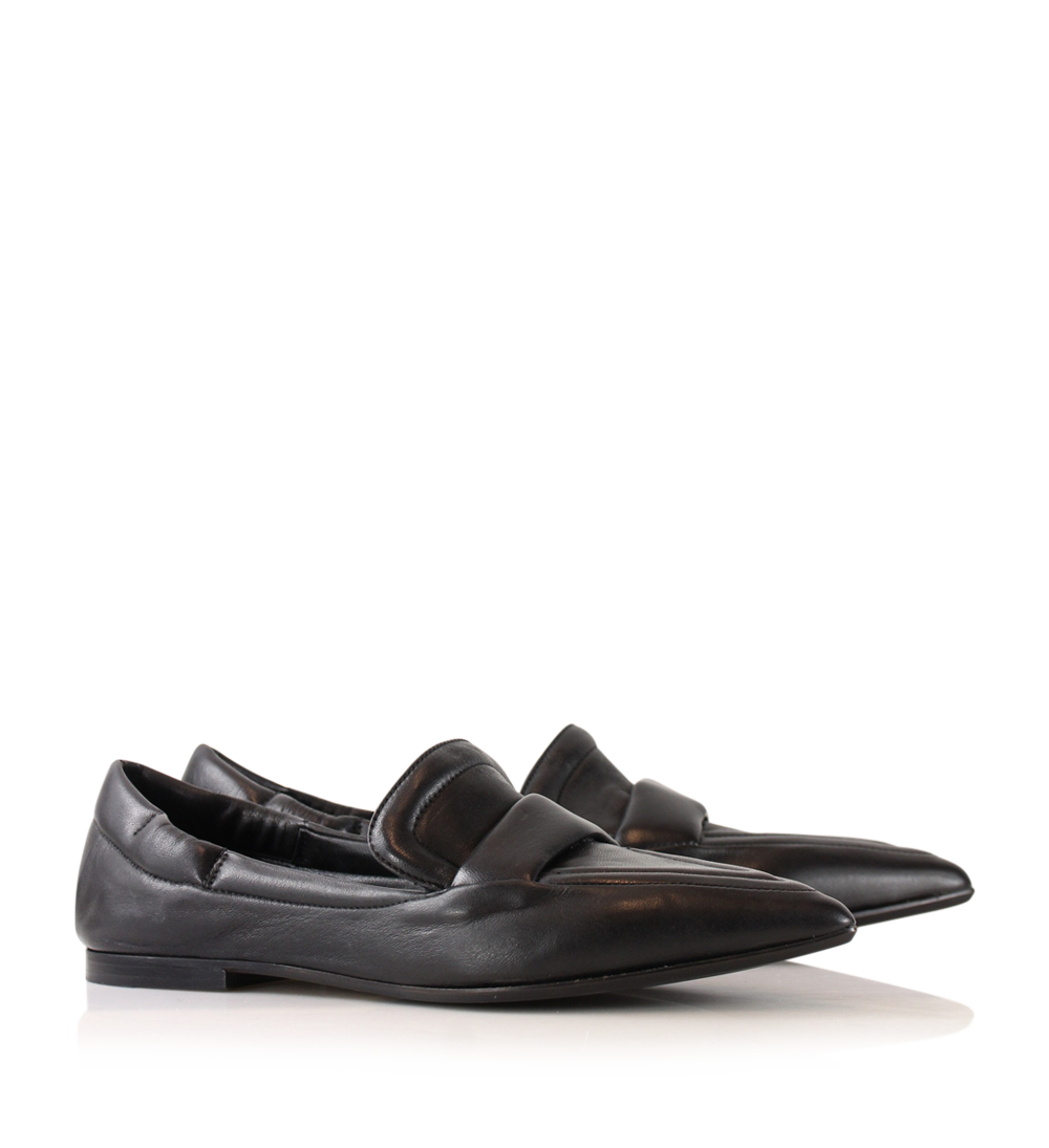 Rosa loafers, sort læder