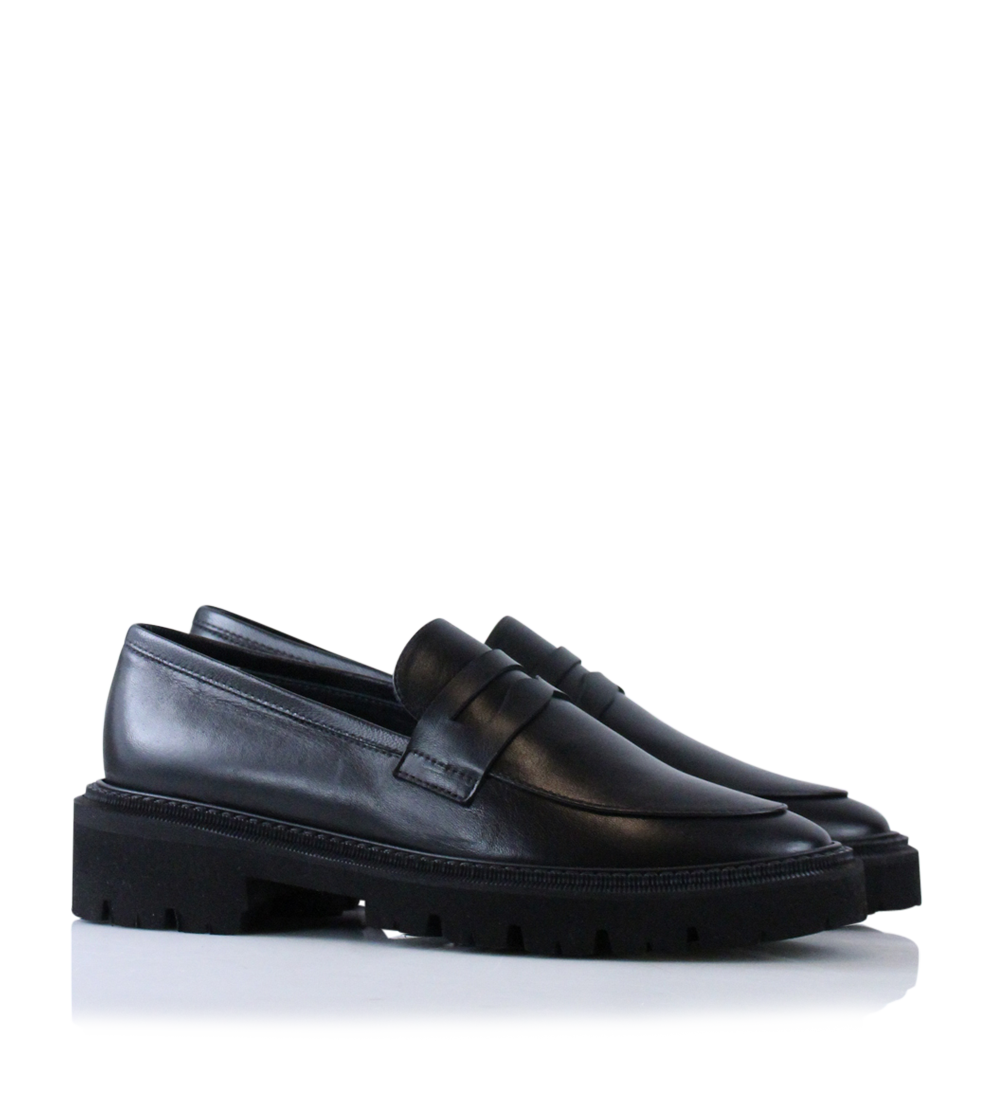 Tilde loafers, sort læder