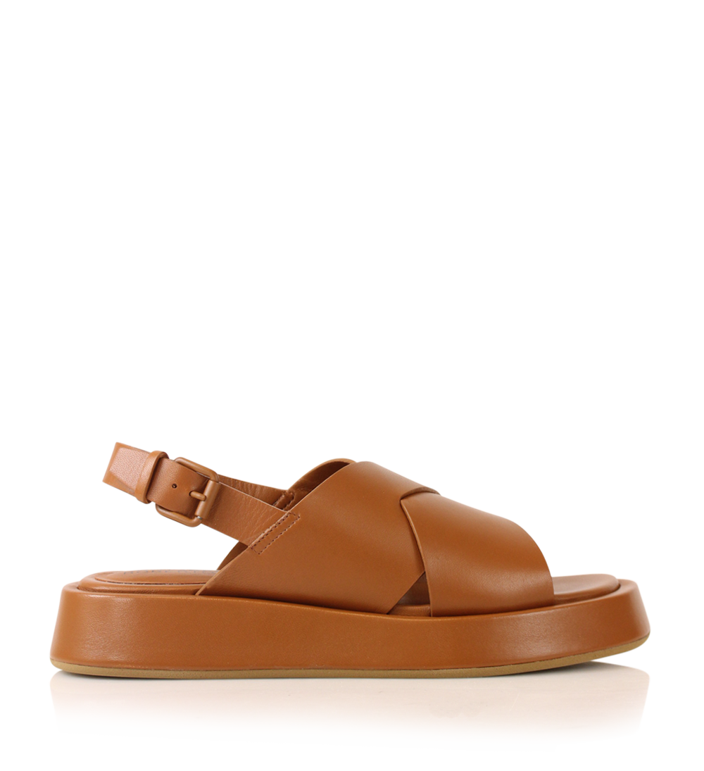 Tine sandals, tan leather