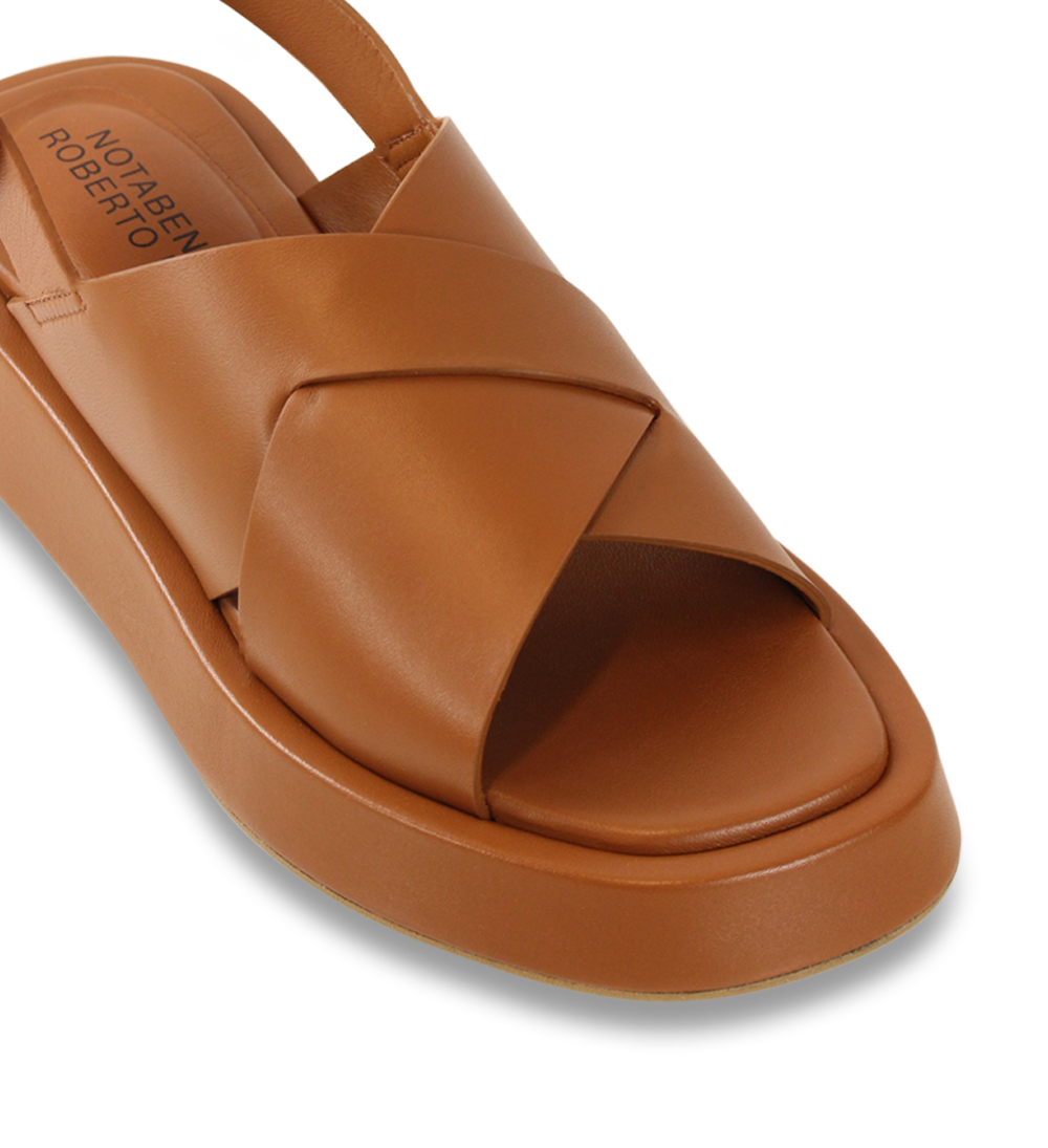 Tine sandals, tan leather