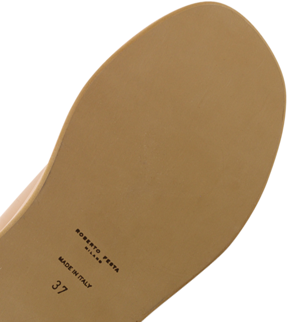 Tine sandals, nude leather