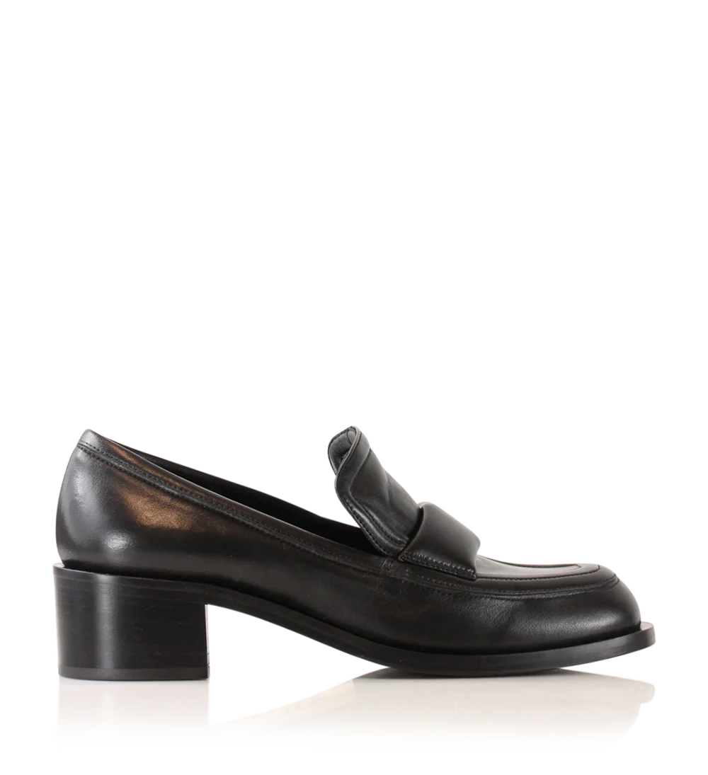 Vera, Black Leather, Loafers