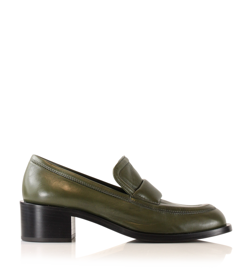 Vera loafers, olive leather