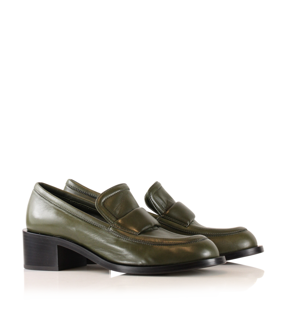 Vera loafers, olive leather