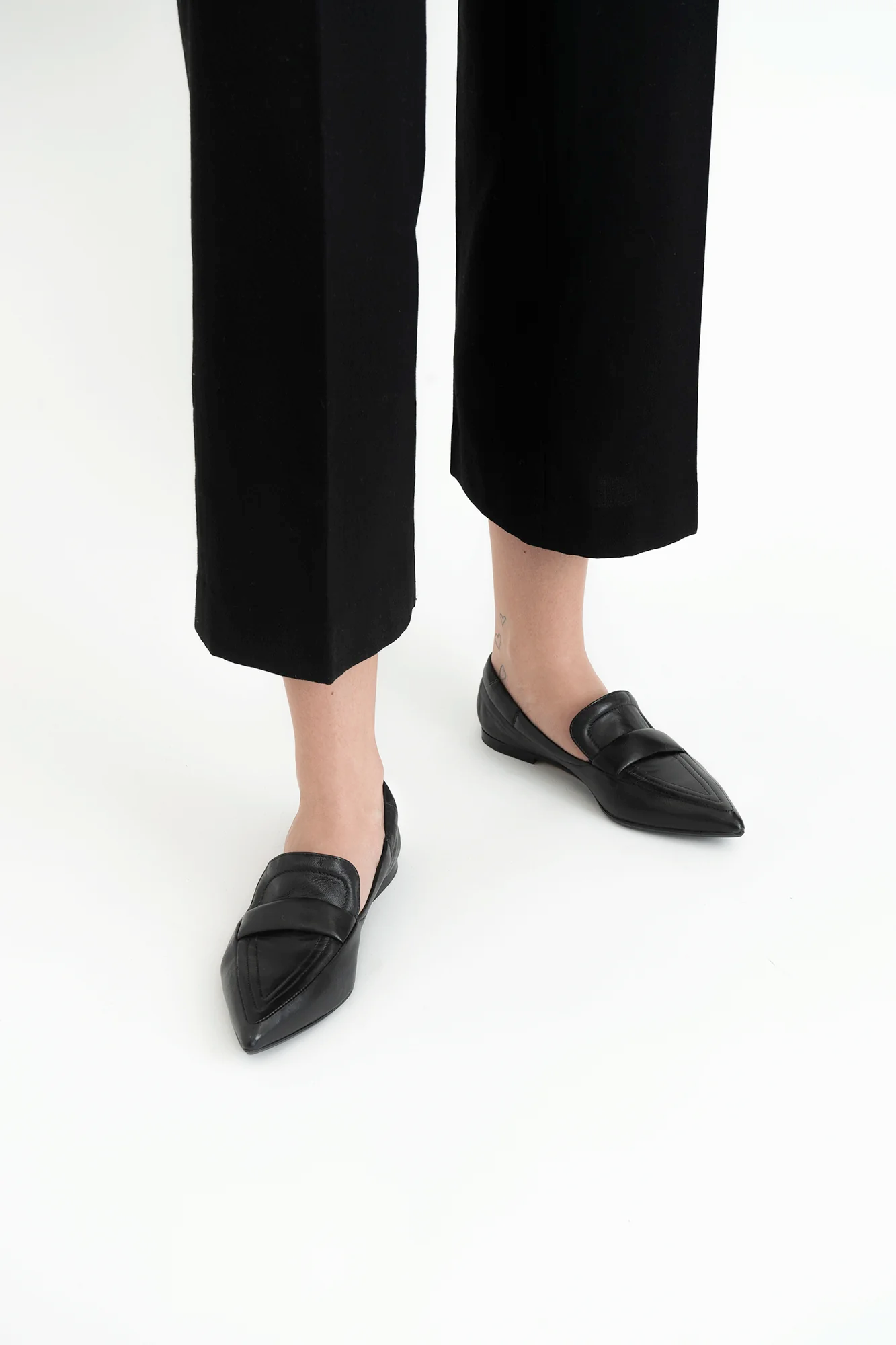 Rosa loafers, sort læder