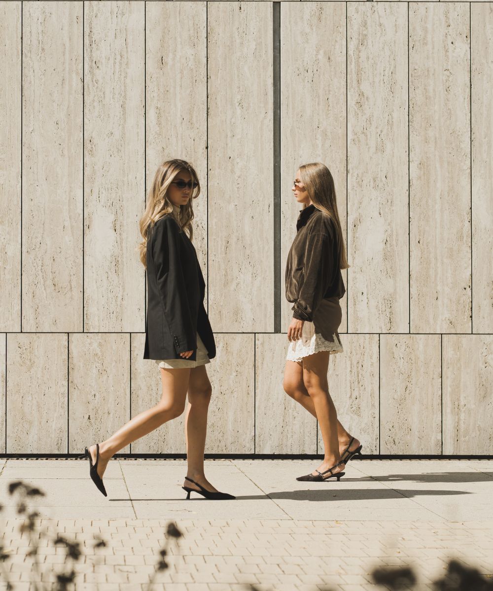 Elisa 50 slingback stiletter, mørkebrun kopels
