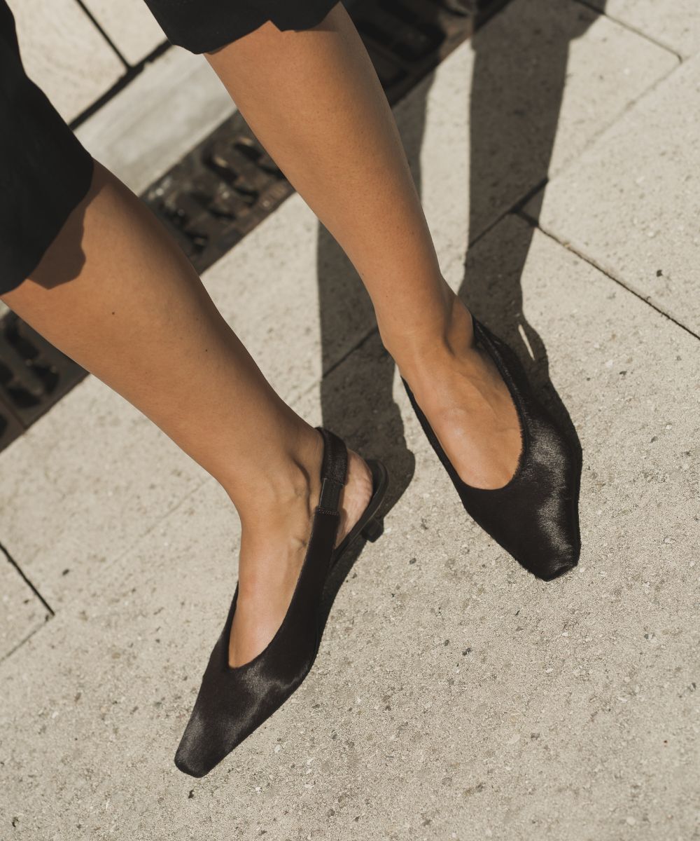 Eleonora 35 slingback stilettos, brown fur