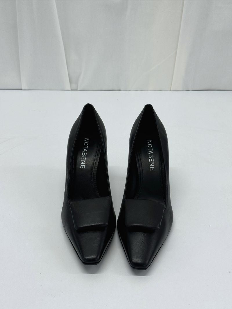 Sorte pumps i læder, str. 39,5