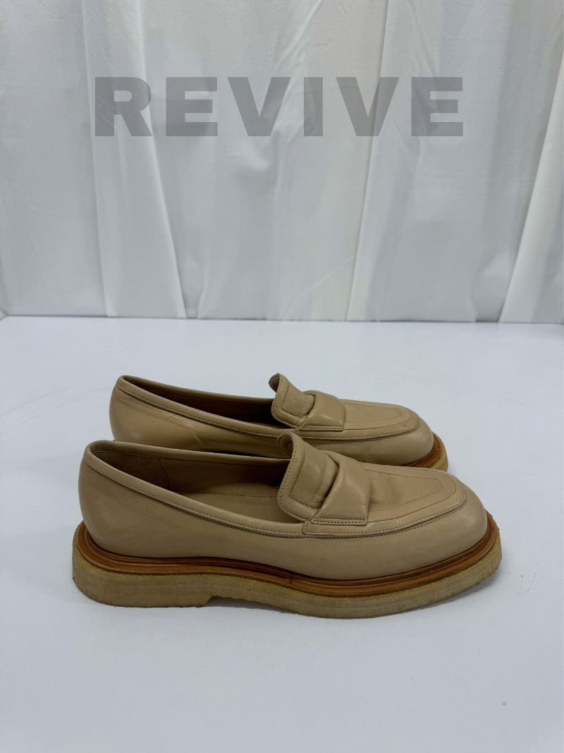 Beige loafers i læder, str. 40,5
