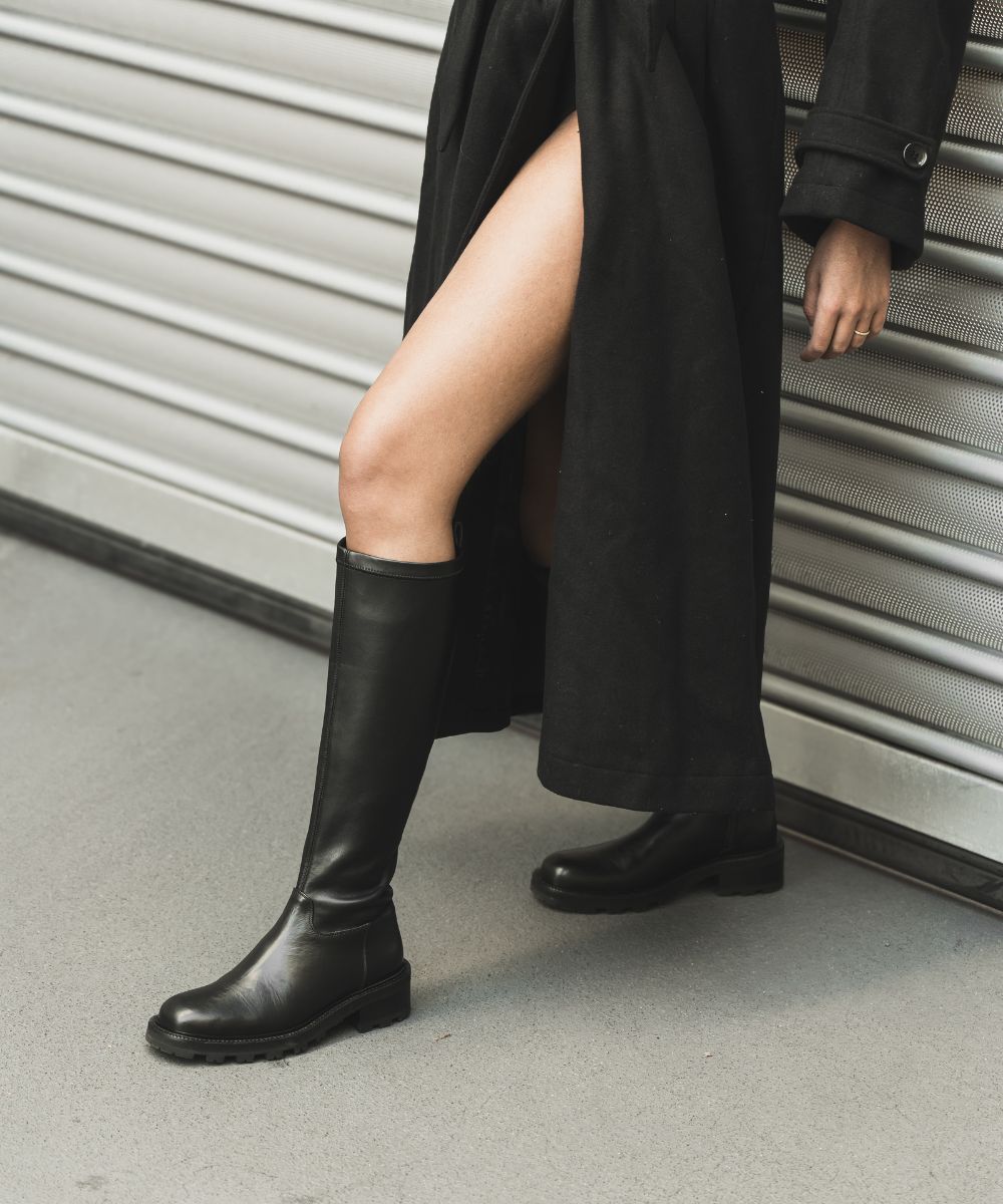 Chiavella boots, black leather