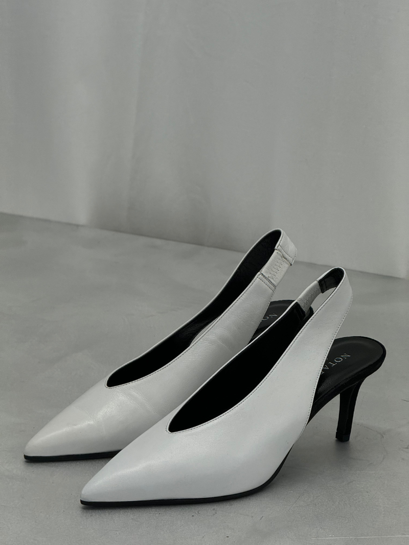 White slingback stilettos, size 37