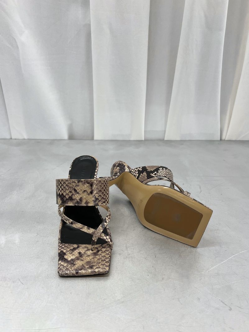 Snakeskin heeled sandals, size 37