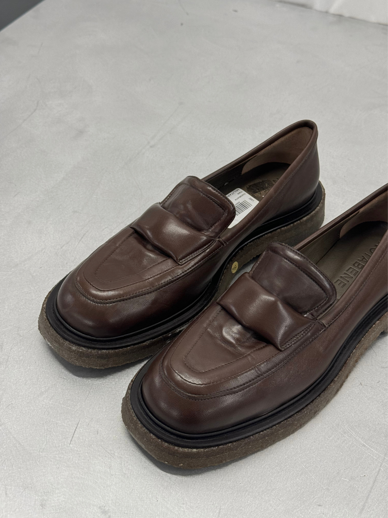 Klassisk loafer i brun læder, str. 39,5