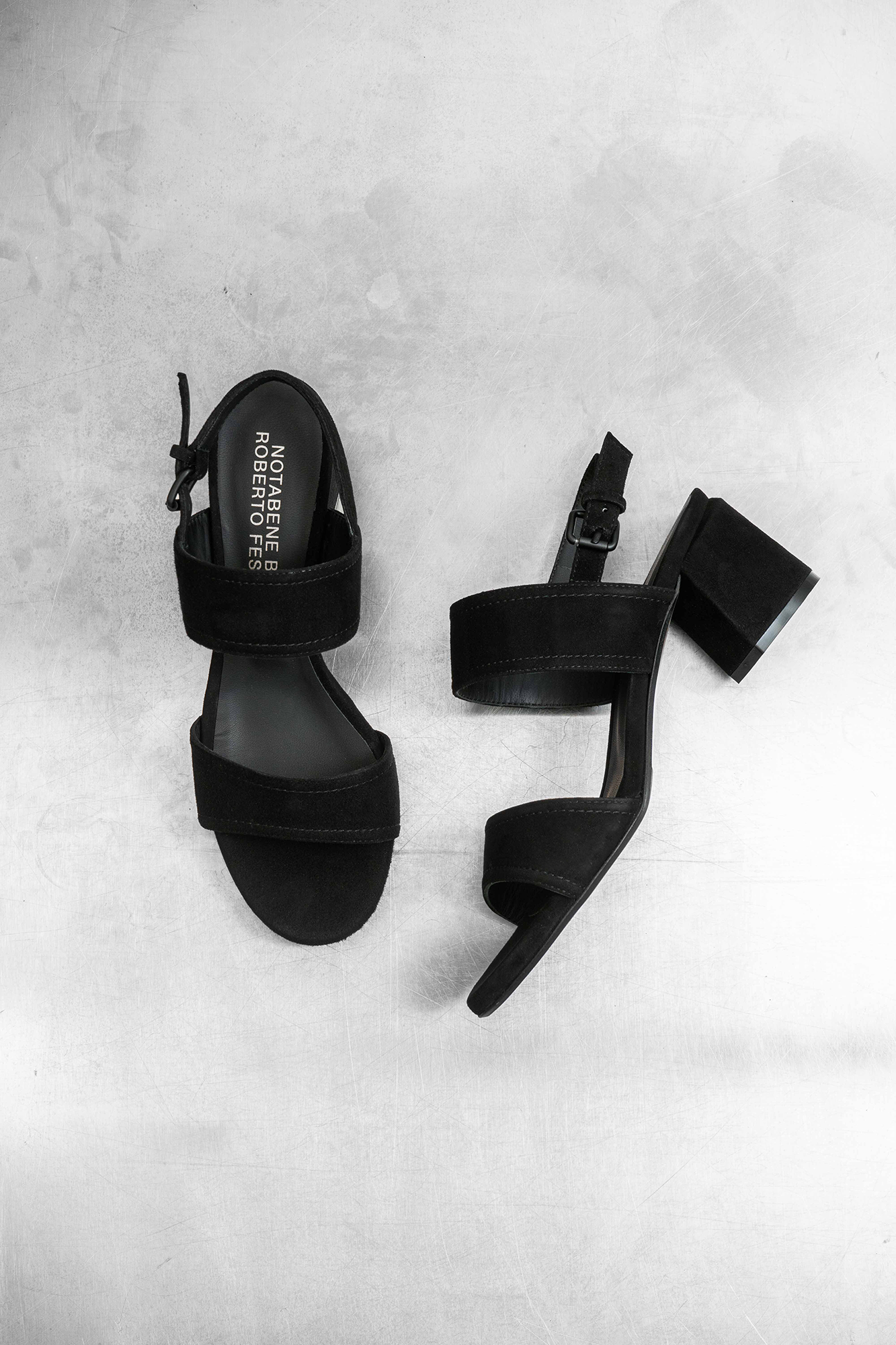 Agnesina sandals, black suede