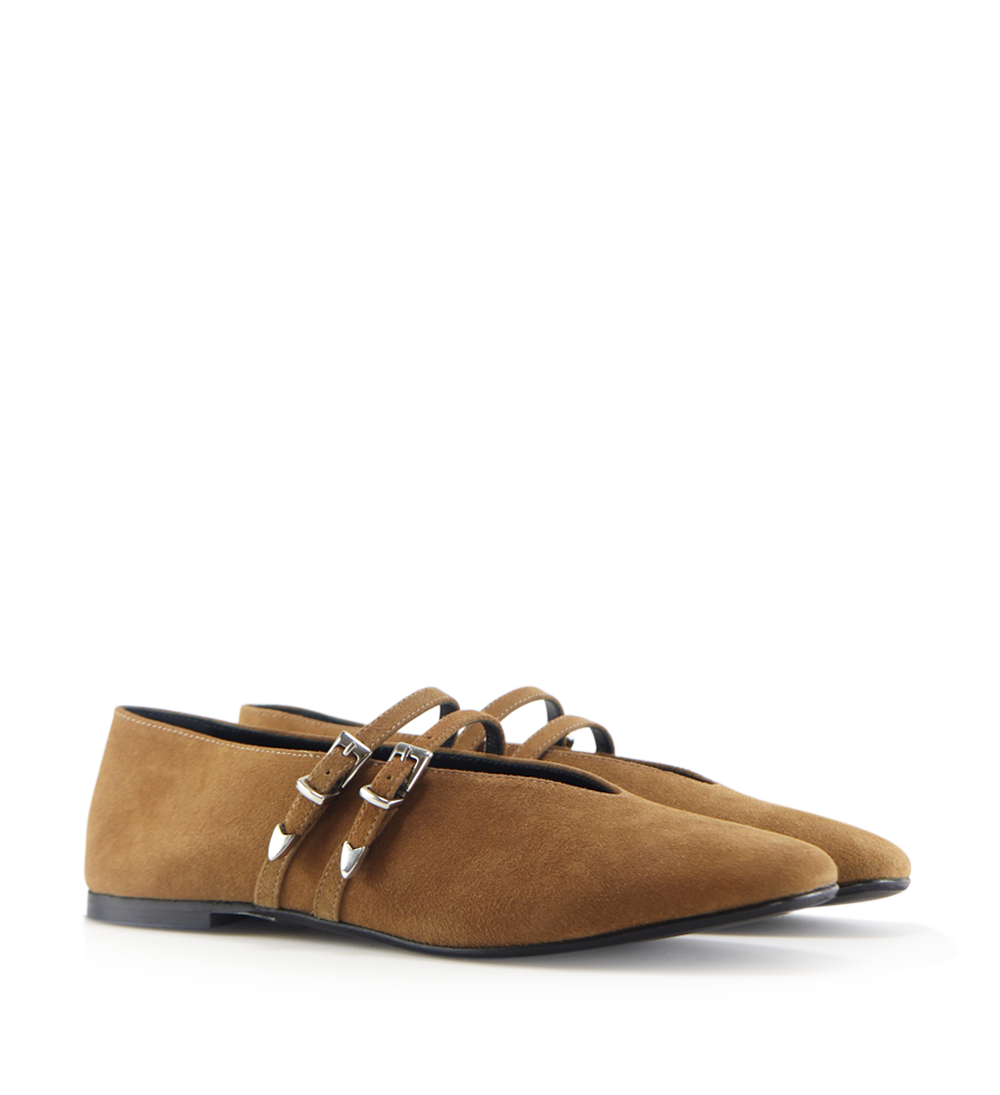 Barbette ballerina, brown suede