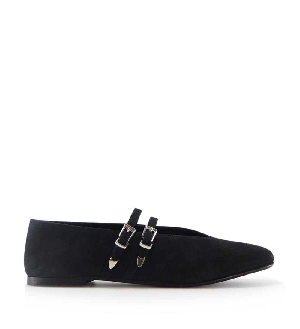 Barbette ballerina, sort ruskind