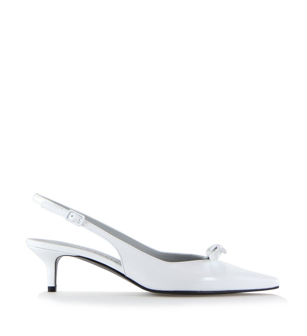 Bea 50 slingback stiletter, hvid læder