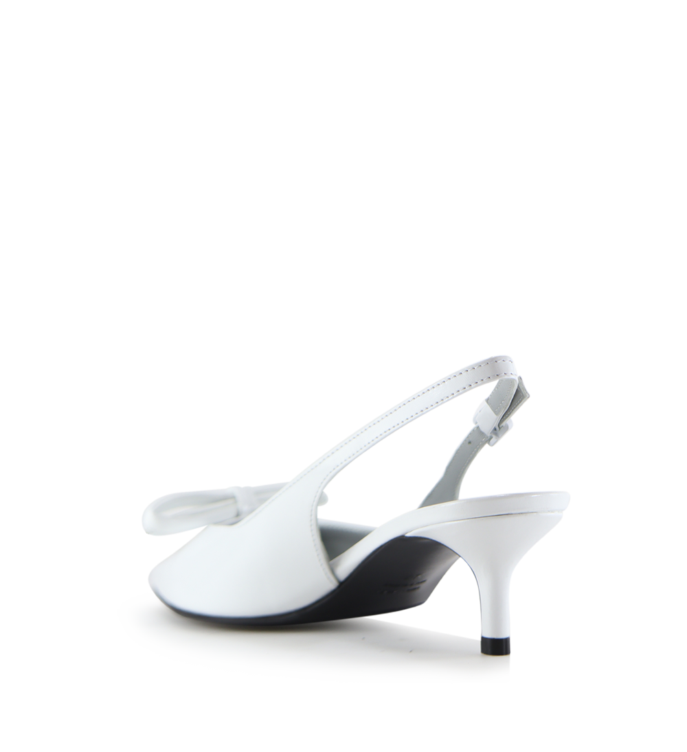 Bea 50 slingback stilettos, white leather