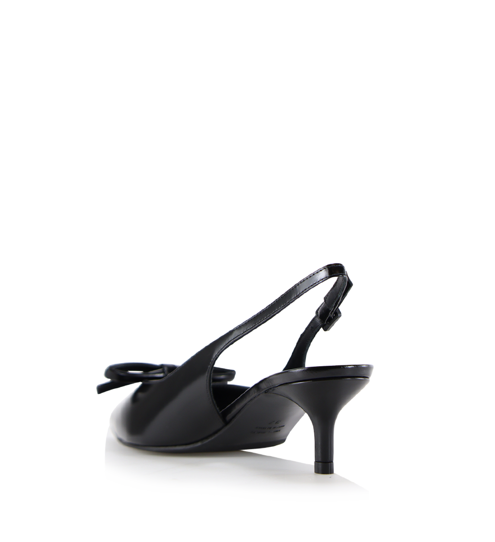 Bea 50 slingback stiletter, sort læder