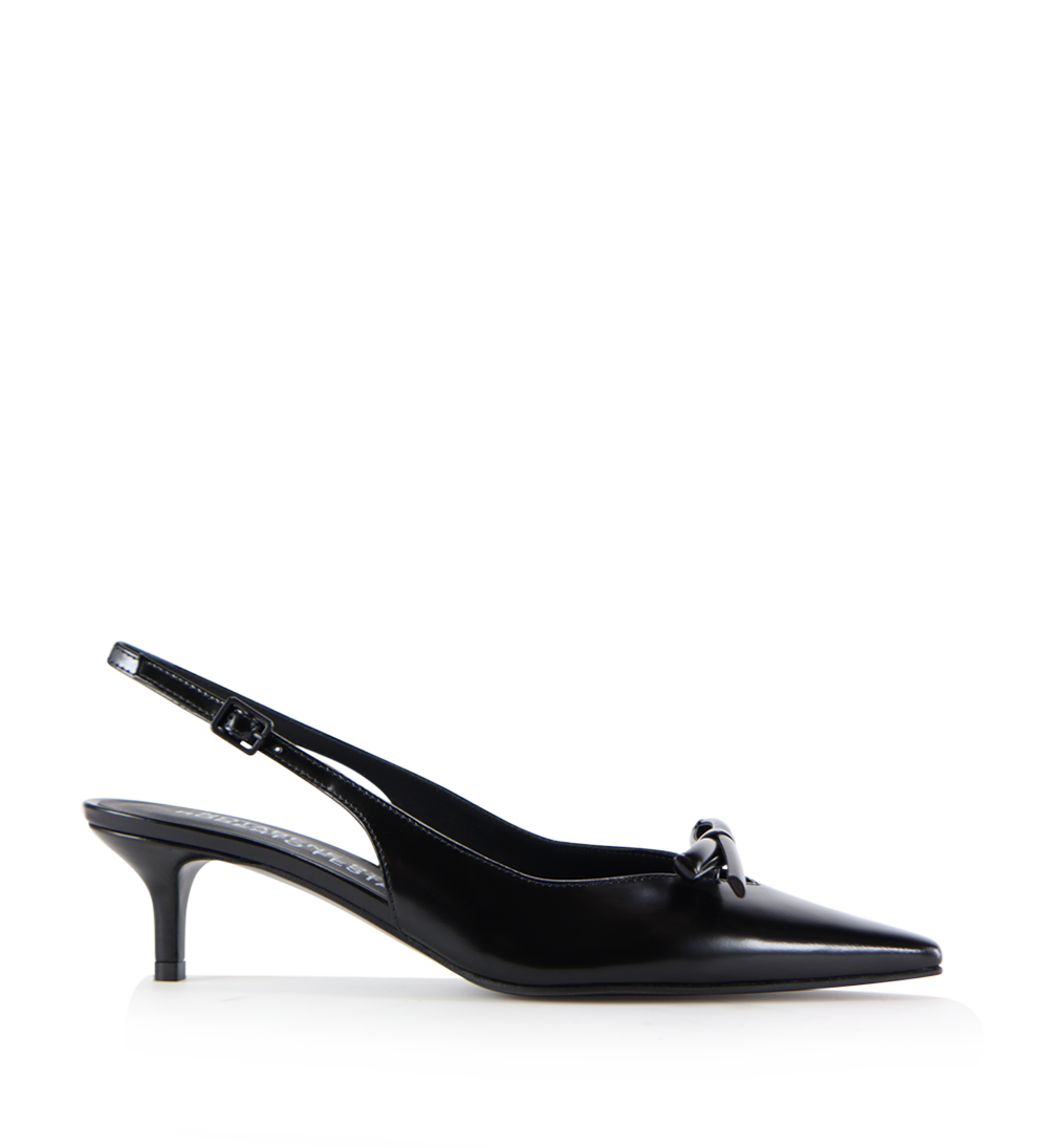 Bea 50 slingback stiletter, sort læder