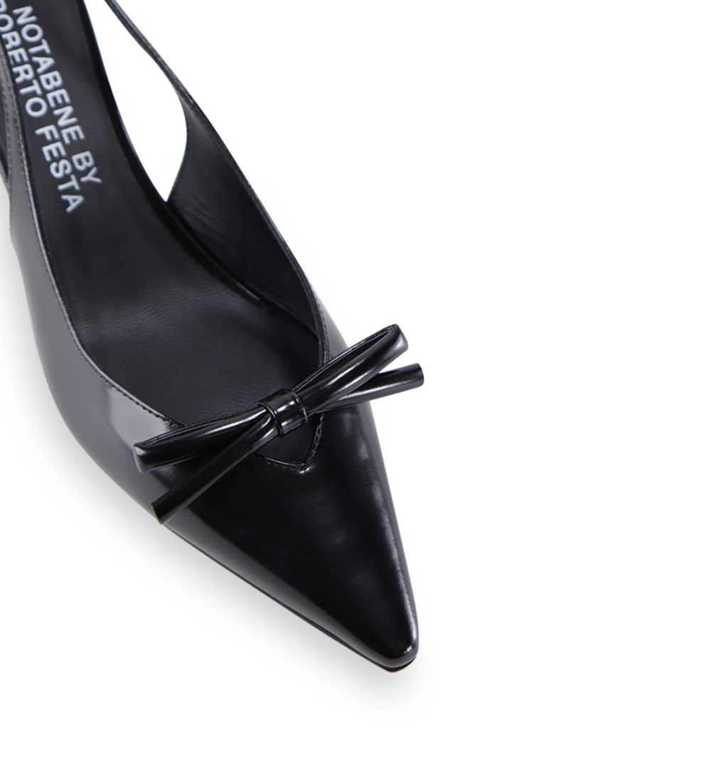 Bea 50 slingback stiletter, sort læder