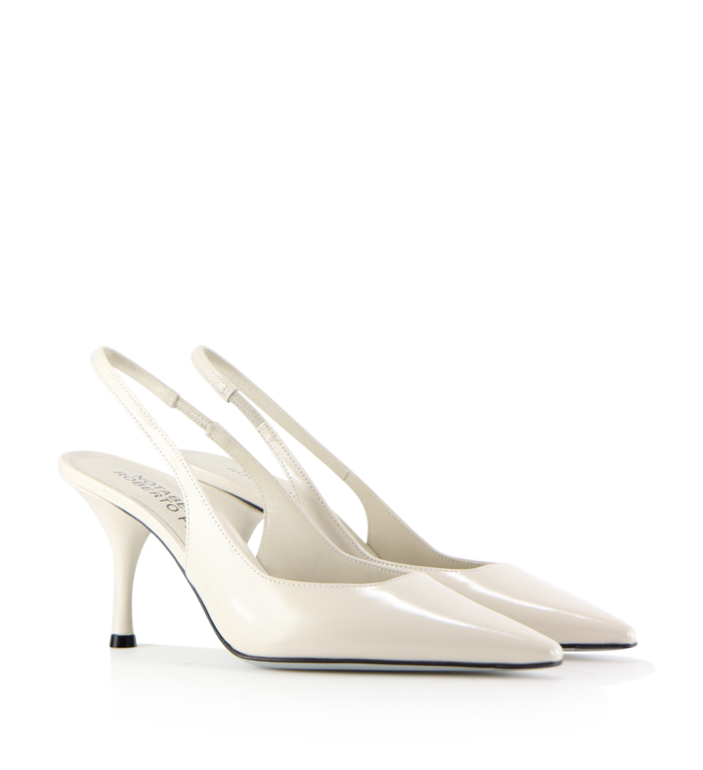 Beti 80 slingback, off-white læder