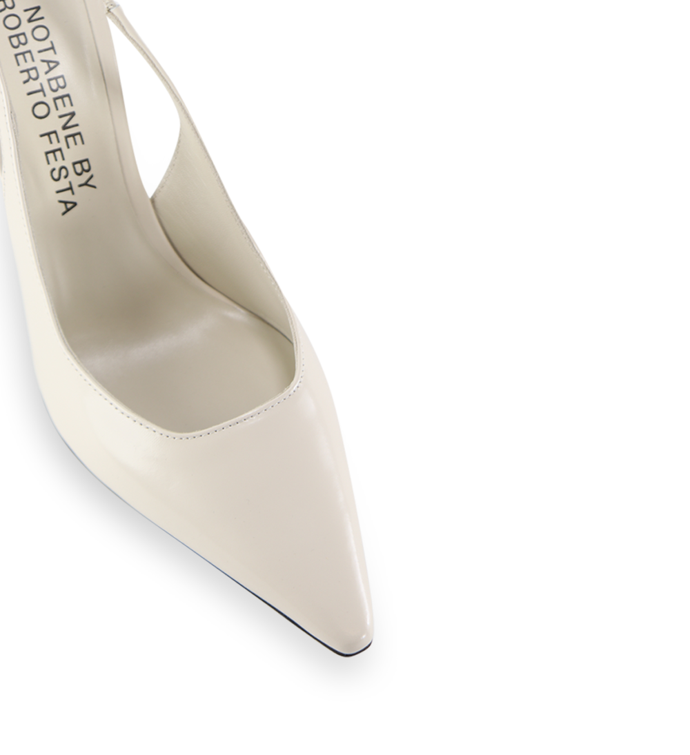 Beti 80 slingback, off-white læder