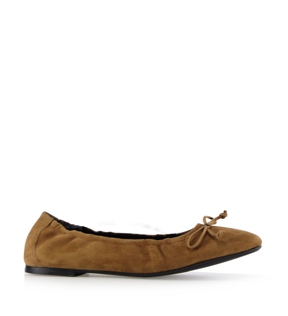 Brigitte Ballerina, camel suede