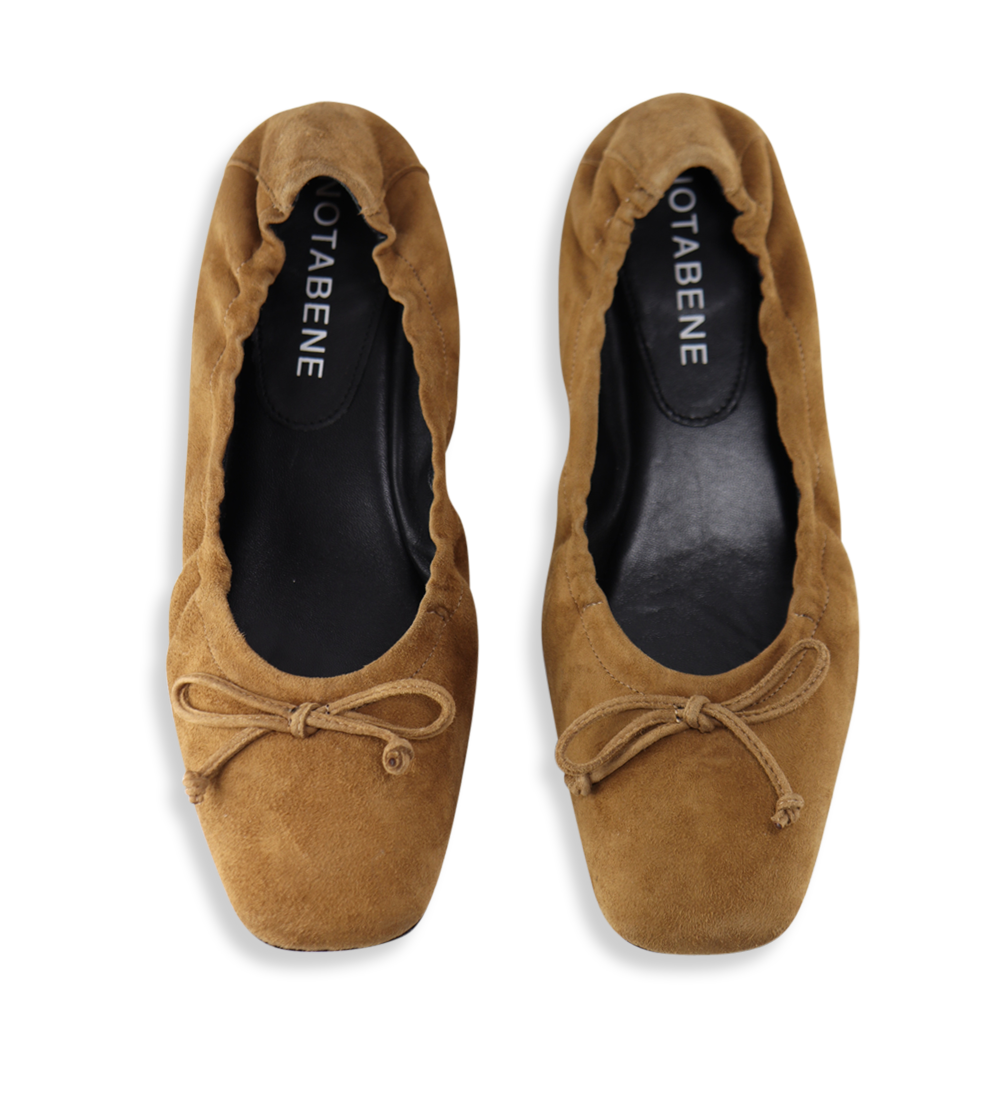 Brigitte Ballerina, camel suede