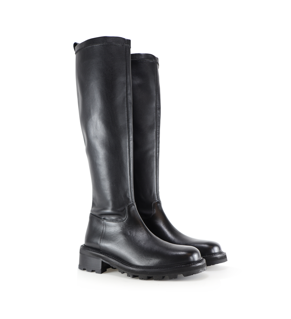 Chiavella boots, black leather