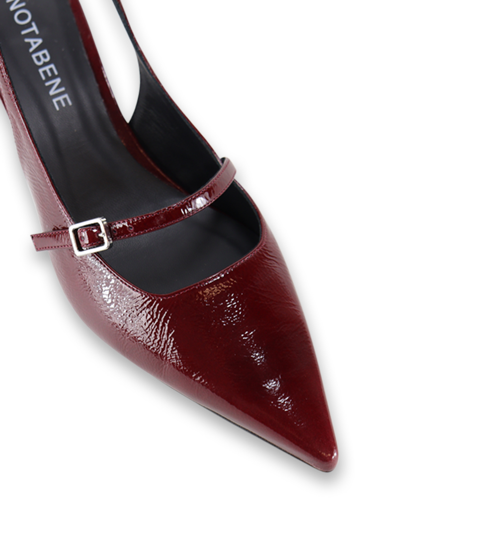 Elina 50 slingback stiletter, Bordeaux lak