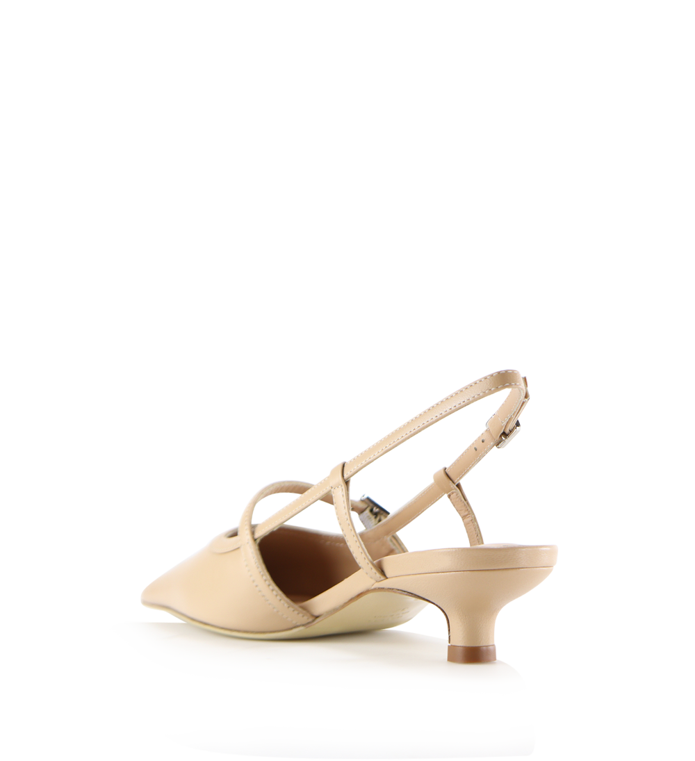 Elenne 35 slingback stiletter, nude læder